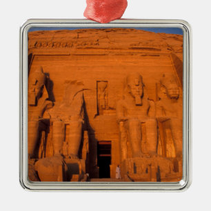 AF, Ägypten, Abu Simbel. Fassade bei Sonnenunterg Silbernes Ornament