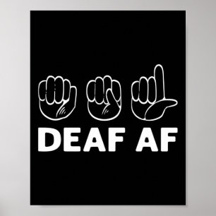 Af Asl Awareness Hand Gebärdensprache Taubenstolz Poster