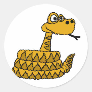 AF - Cartoon Funky Rattlesnake Runder Aufkleber