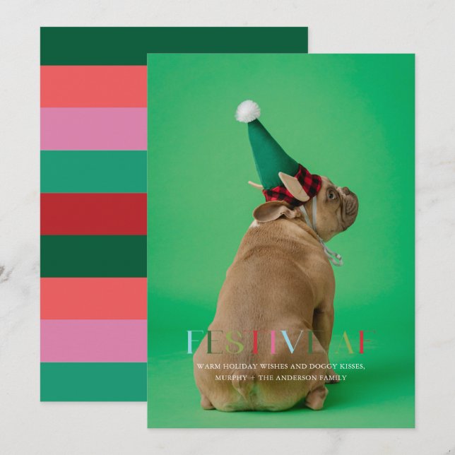 AF Funny Pet Foto Ferienkarte Einladung (Vorne/Hinten)