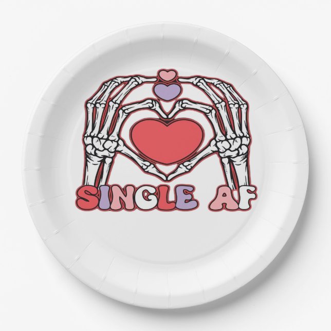Af Skeleton Hands Valentinstag Classic Pappteller (Vorderseite)