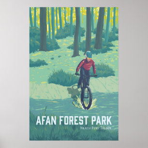 Afan Forest Park Mountainbike-Reiseplakat Poster