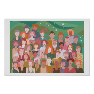 afbeelding groep mensen  poster
