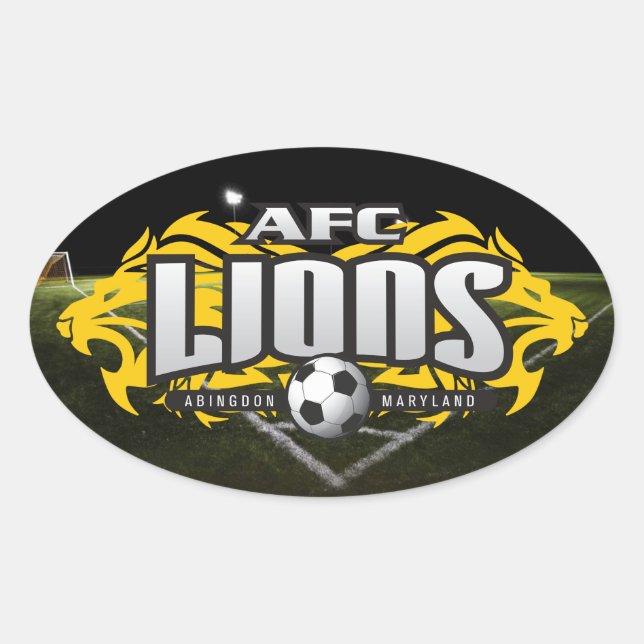 AFC Lions oval decal Ovaler Aufkleber (Vorderseite)