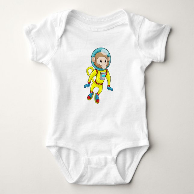Affe als Astronaut Baby Strampler (Vorderseite)