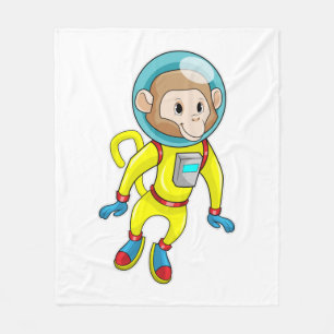 Affe als Astronaut Fleecedecke