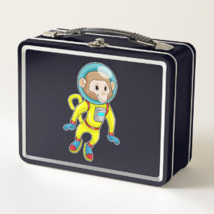 Affe als Astronaut Metall Brotdose