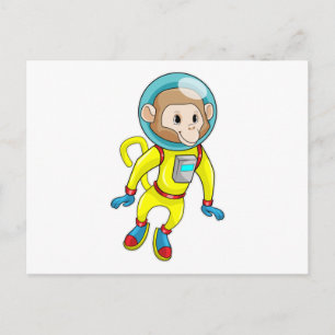 Affe als Astronaut Postkarte