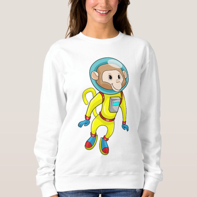 Affe als Astronaut Sweatshirt (Vorderseite)