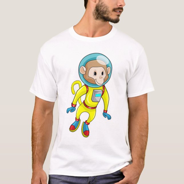 Affe als Astronaut T-Shirt (Vorderseite)