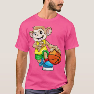 Affe als Basketballspieler mit Basketball 2 T-Shirt