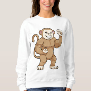 Affe als Bodybuilder in der Bodybuilding Sweatshirt