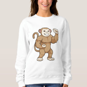 Affe als Bodybuilder in der Bodybuilding Sweatshirt