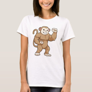 Affe als Bodybuilder in der Bodybuilding T-Shirt