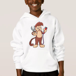 Affe als Friseur mit Schere & Razor Hoodie