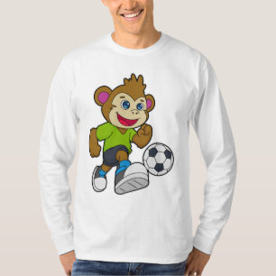 Affe als Fußballspieler mit Fußball T-Shirt