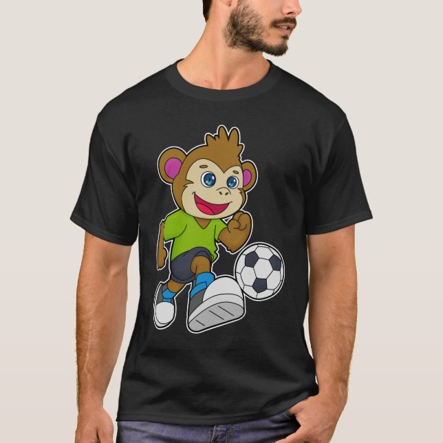 Affe als Fußballspieler mit Fußball T-Shirt (Vorderseite)
