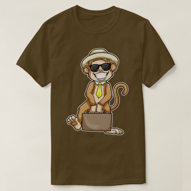Affe als Geschäftsmann mit Kurzbrille T-Shirt (Design vorne)