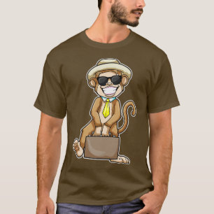 Affe als Geschäftsmann mit Kurzbrille T-Shirt