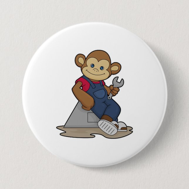 Affe als Mechanik mit Schlüssel Button (Vorderseite)