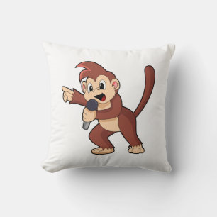 Affe als Sänger mit Mikrofon.PNG Kissen