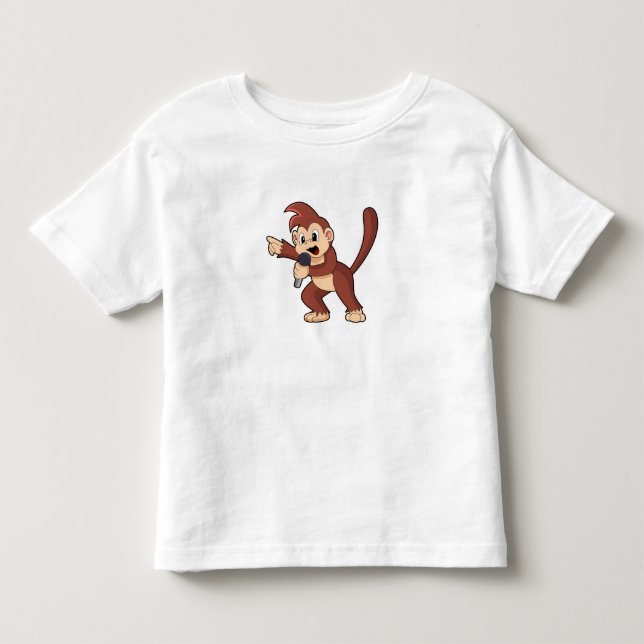Affe als Sänger mit Mikrofon.PNG Kleinkind T-shirt (Vorderseite)