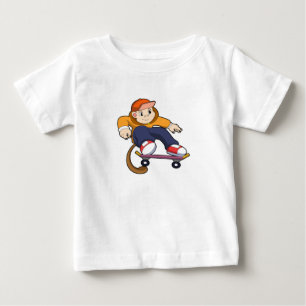 Affe als Skater mit Skateboard Baby T-shirt