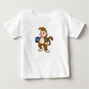Affe als Skater mit Skateboard Baby T-shirt