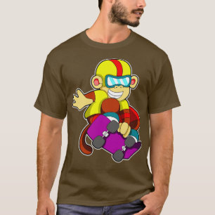 Affe als Skater mit Skateboard-Helm T-Shirt