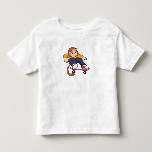 Affe als Skater mit Skateboard Kleinkind T-shirt (Vorderseite)