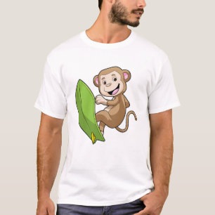 Affe als Surfer mit Surfbrett T-Shirt