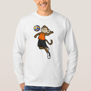 Affe als Volleyballspieler mit Volleyball T-Shirt