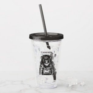 Affe-Astronaut addieren Ihren Namen Acryltrinkbecher