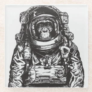 Affe-Astronaut Glasuntersetzer