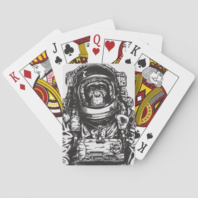 Affe-Astronaut Spielkarten (Rückseite)