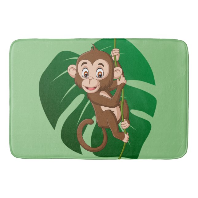 Affe auf dem Weinbaugebiet Bath Mat Badematte (Vorderseite)
