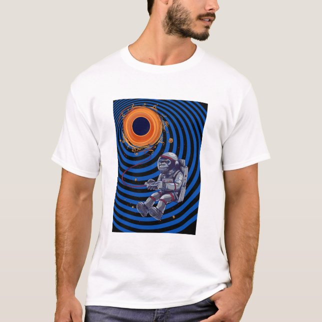 Affe auf der Raumflyine T-Shirt (Vorderseite)
