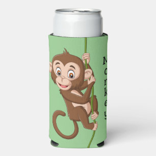 Affe auf einem Weinbaugebiet Seltzer Can Cooler Selters Dosenkühler