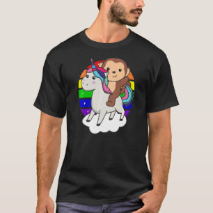 Affe auf Rainbow-Rainbow-Tieren Süße Affe T-Shirt