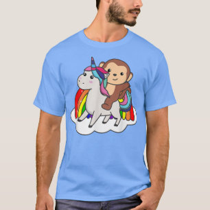 Affe auf Rainbow-Rainbow-Tieren Süße Affe T-Shirt