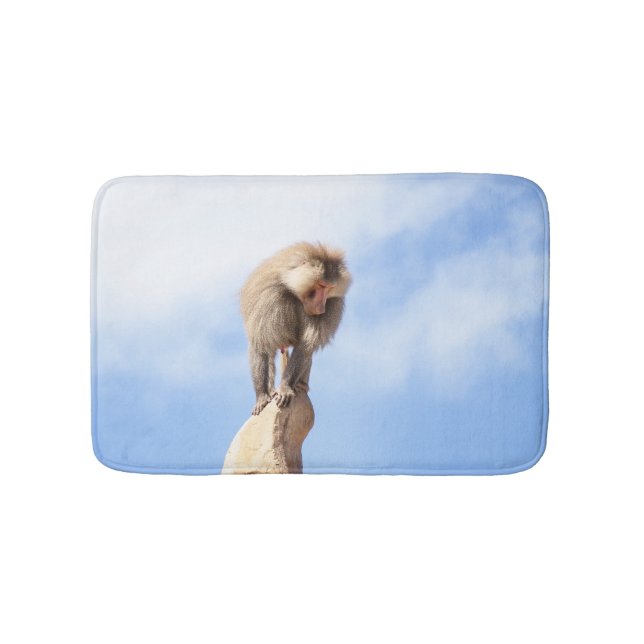 Affe Baboon auf einem Berg Badematte (Vorderseite)