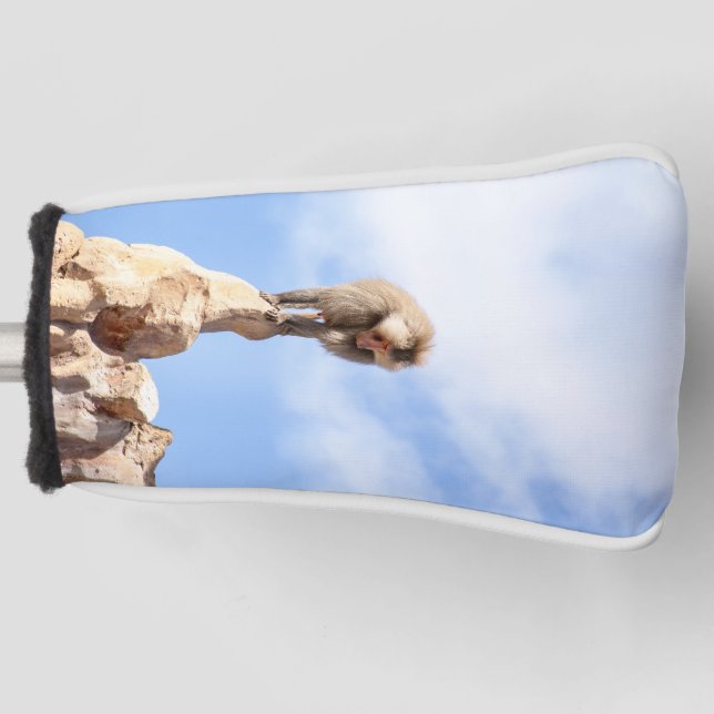 Affe Baboon auf einem Berg Golf Headcover (Vorderseite)