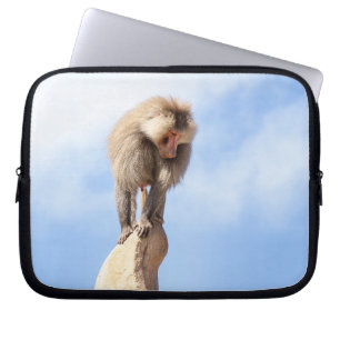 Affe Baboon auf einem Berg Laptopschutzhülle