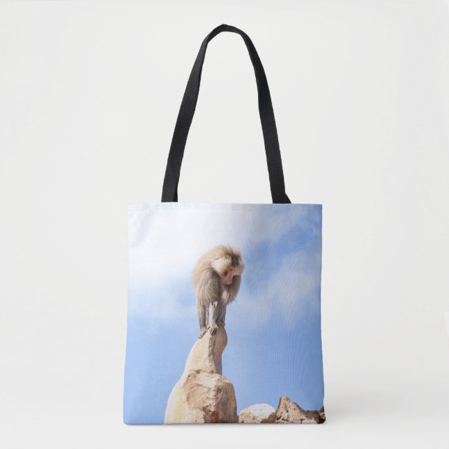 Affe Baboon auf einem Berg Tasche (Vorderseite)