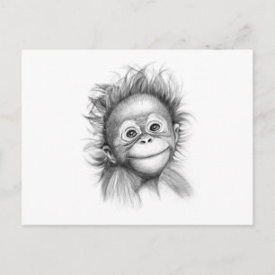 Affe - Baby Orang Outan 2016 G-121 Postkarte