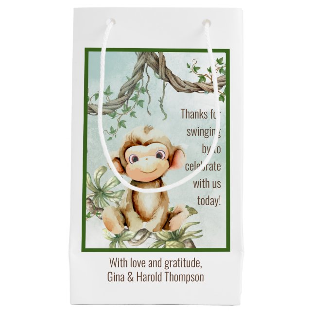 Affe Baby Showbeutel Kleine Geschenktüte (Vorderseite)