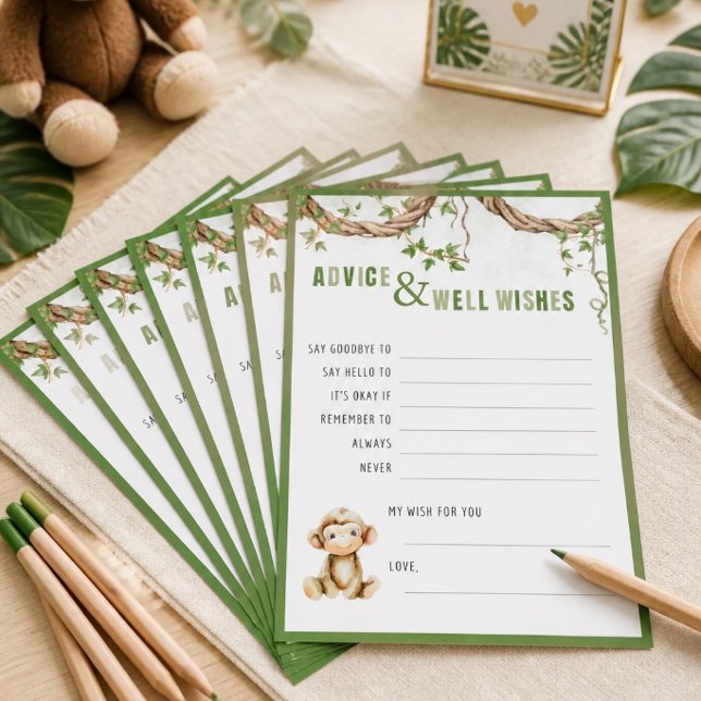 Affe Baby Shower Advisor Card Einladung (Von Creator hochgeladen)