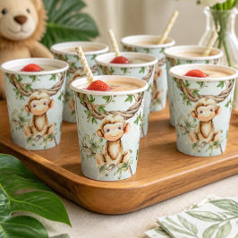 Affe Babydusche Personalisierte Papiertücher Pappbecher