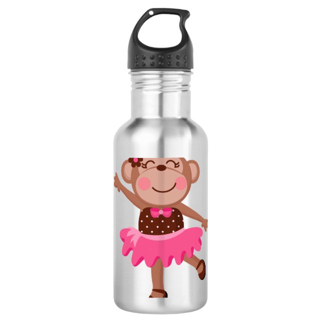 Affe-Ballerina Trinkflasche (Vorderseite)