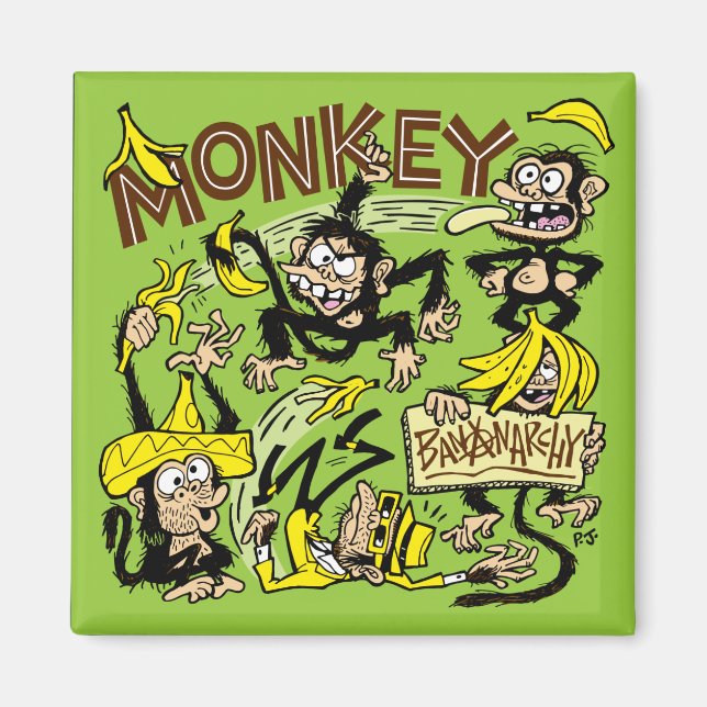 Affe - Bananarchie! Magnet (Vorne)